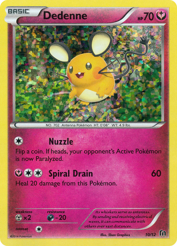 Dedenne 10/12 Pokemon card from McDonald's Collection 2016