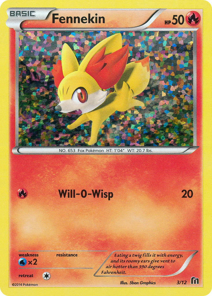 Fennekin 3/12 Pokemon card from McDonald's Collection 2016