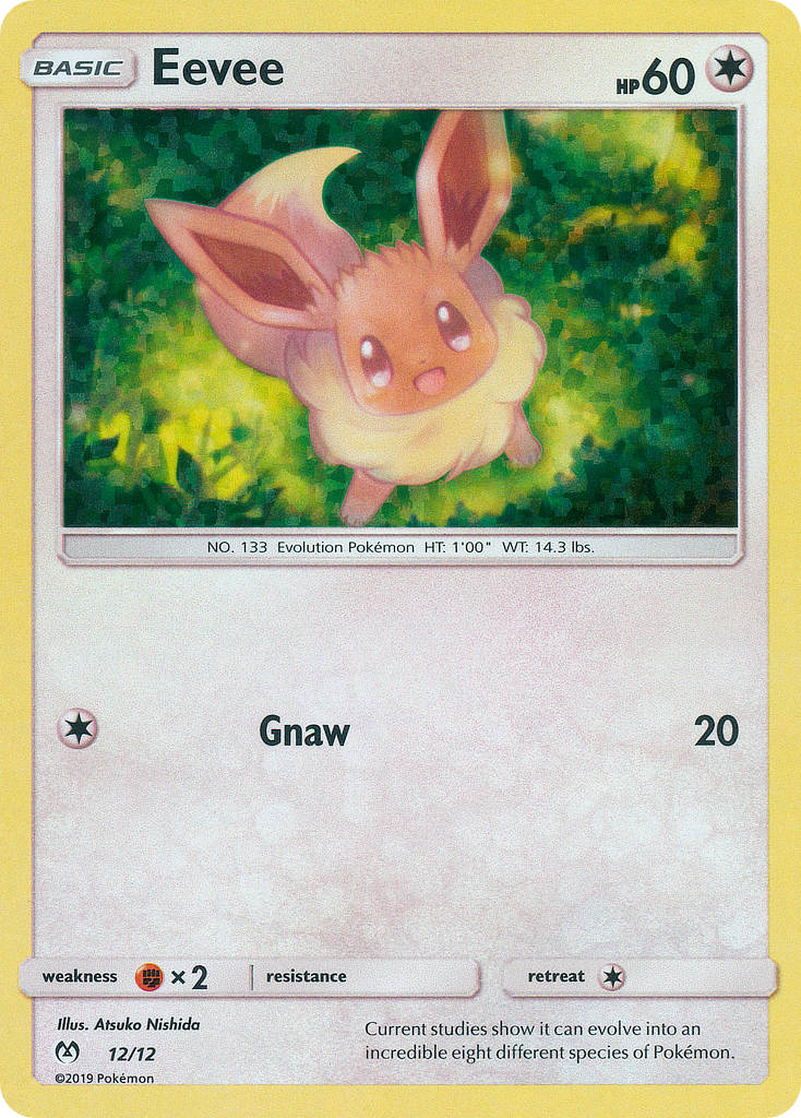 Eevee 12 Pokemon card from McDonald's Collection 2019
