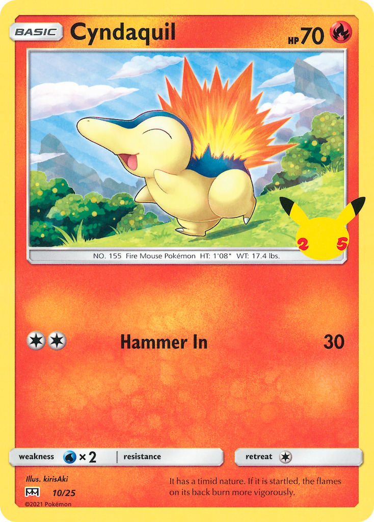 Cyndaquil 10 Pokemon card from McDonald's Collection 2021