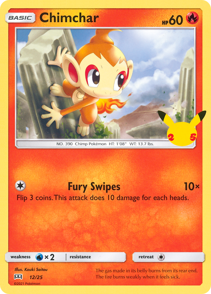 Chimchar 12 Pokemon card from McDonald's Collection 2021