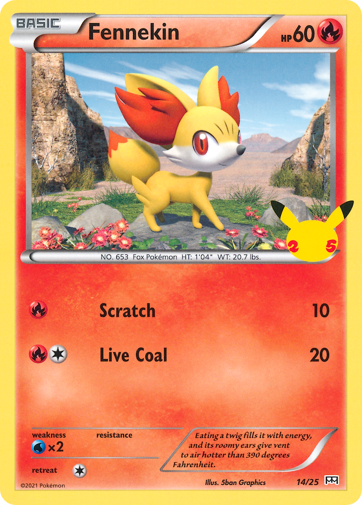 Fennekin 14 Pokemon card from McDonald's Collection 2021