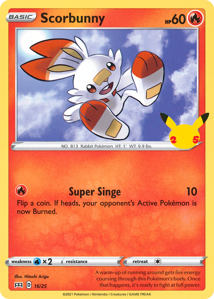 Scorbunny 16 Pokemon card from McDonald's Collection 2021