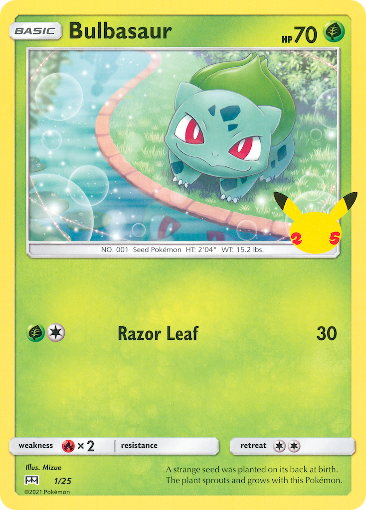 Bulbasaur 1 Pokemon card from McDonald's Collection 2021