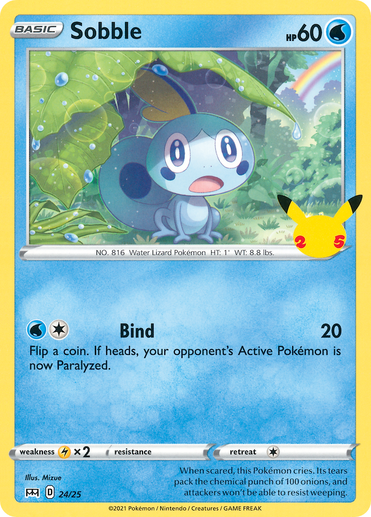 Sobble 24/25 Pokemon card from McDonald's Collection 2021