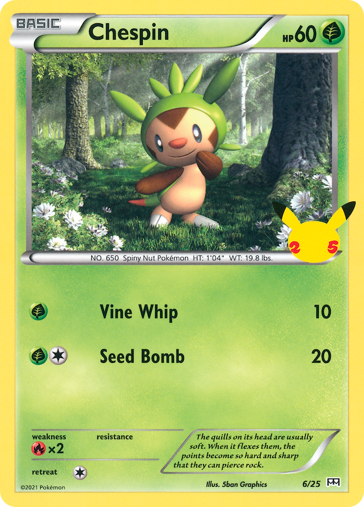 Chespin 6/25 Pokemon card from McDonald's Collection 2021