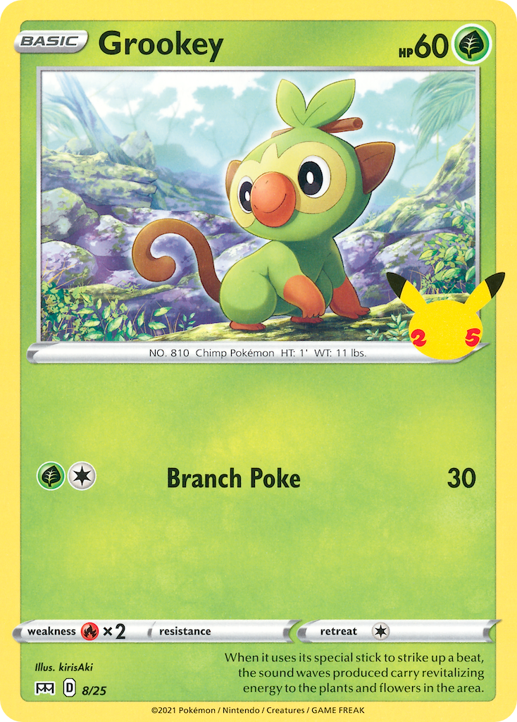 Grookey 8 Pokemon card from McDonald's Collection 2021