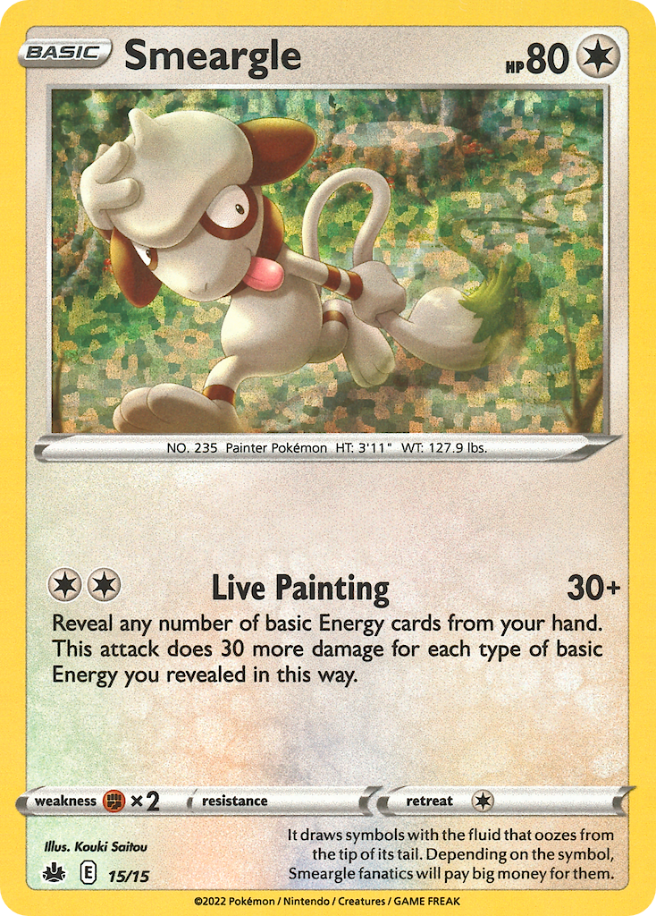 Smeargle 15 Pokemon card from McDonald's Collection 2022