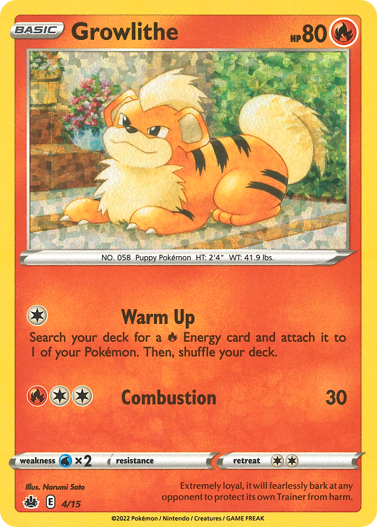 Growlithe 4 Pokemon card from McDonald's Collection 2022