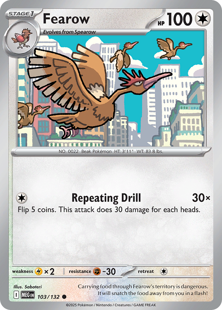 Fearow 103 Common card from Mega Evolution