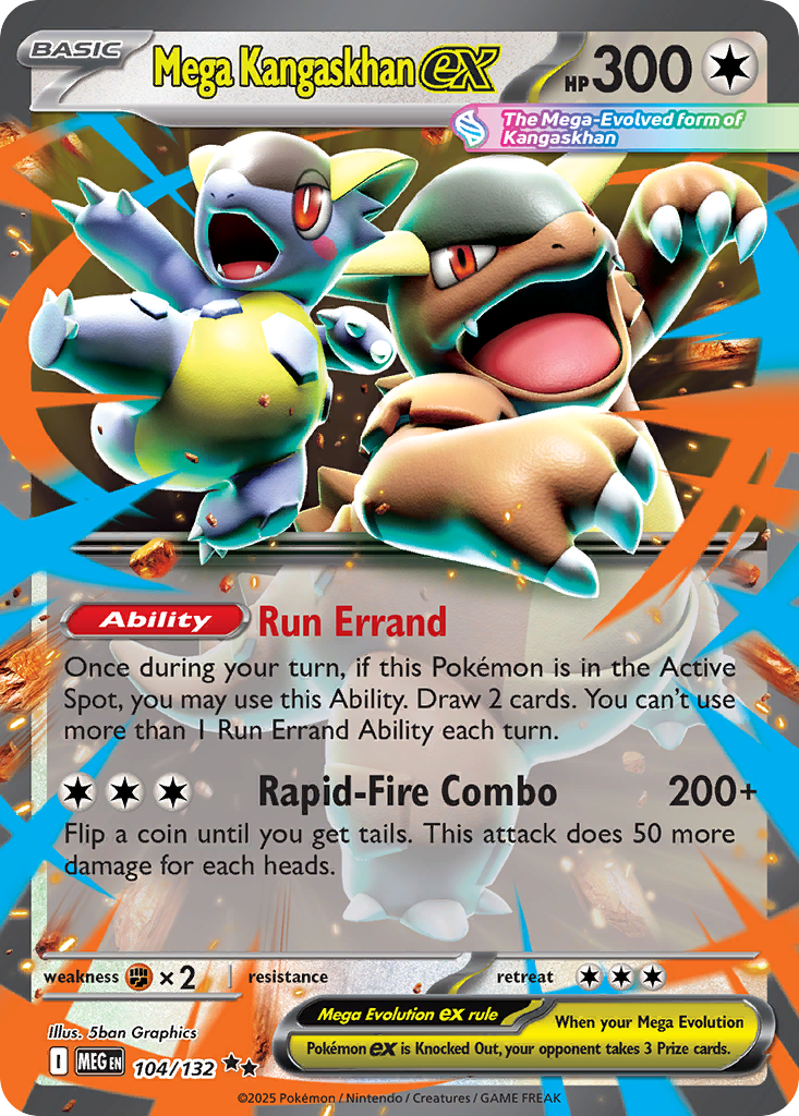Mega Kangaskhan ex 104 Double Rare card from Mega Evolution