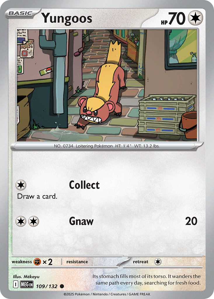 Yungoos 109 Common card from Mega Evolution