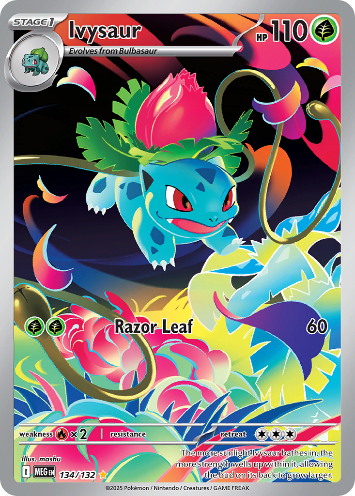 Ivysaur 134 Illustration Rare card from Mega Evolution