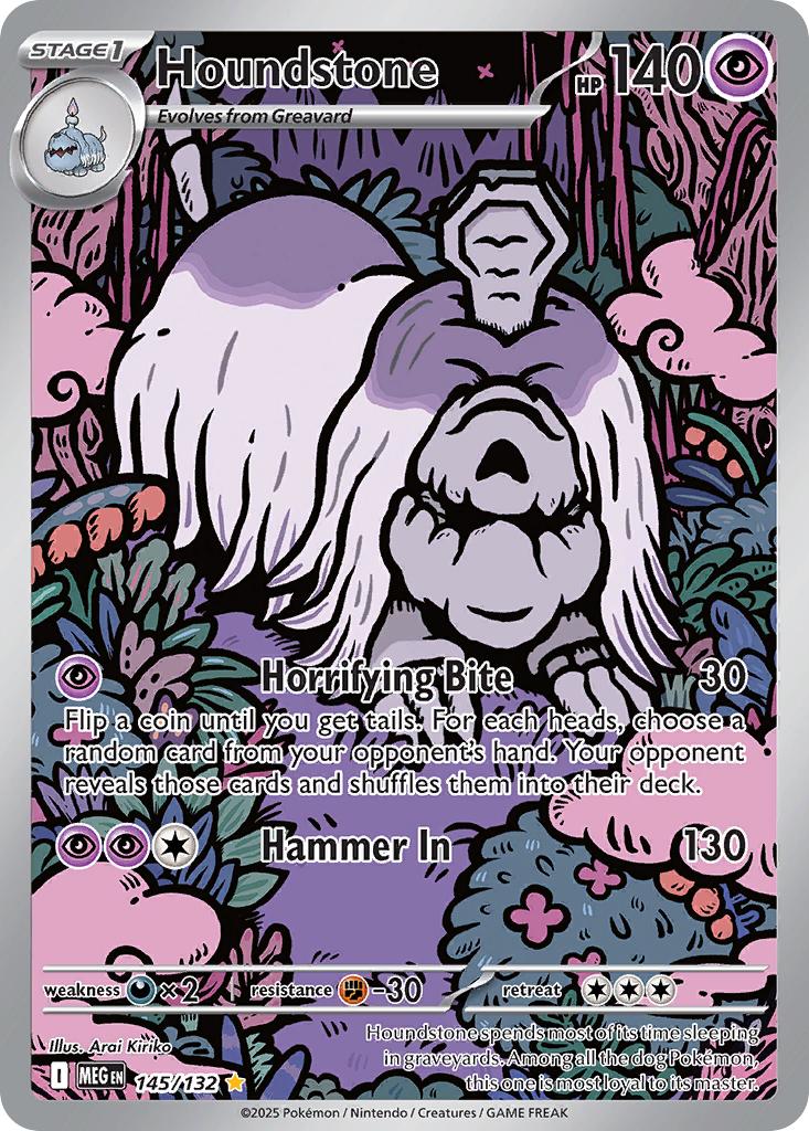 Houndstone 145 Illustration Rare card from Mega Evolution