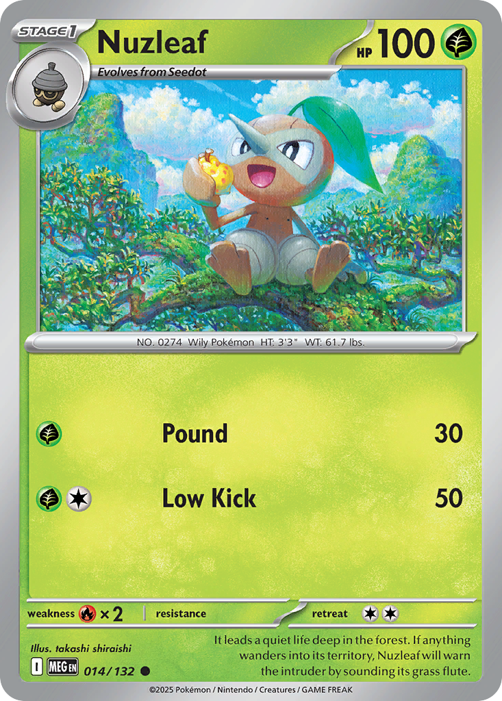 Nuzleaf 14/132 Common card from Mega Evolution