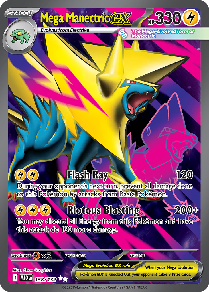 Mega Manectric ex 158 Ultra Rare card from Mega Evolution