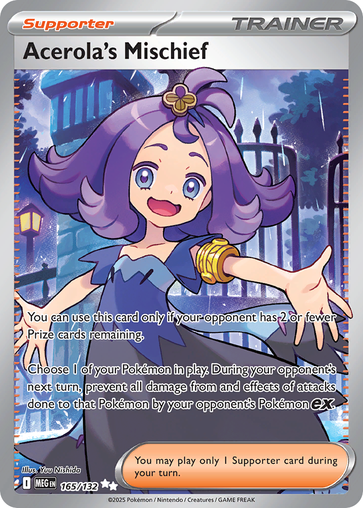 Acerola's Mischief 165 Ultra Rare card from Mega Evolution