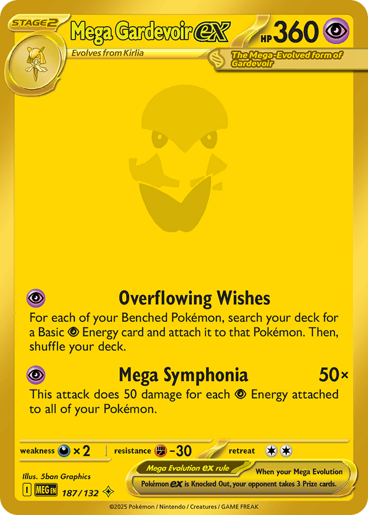 Mega Gardevoir ex 187 Mega Hyper Rare card from Mega Evolution