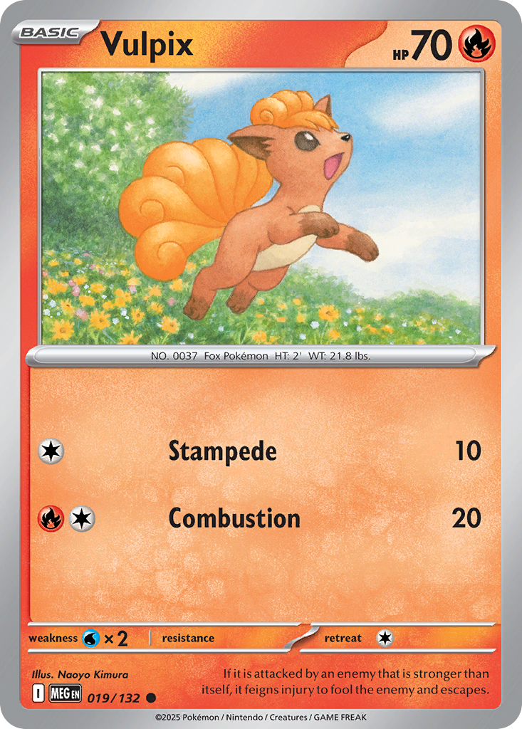 Vulpix 19 Common card from Mega Evolution
