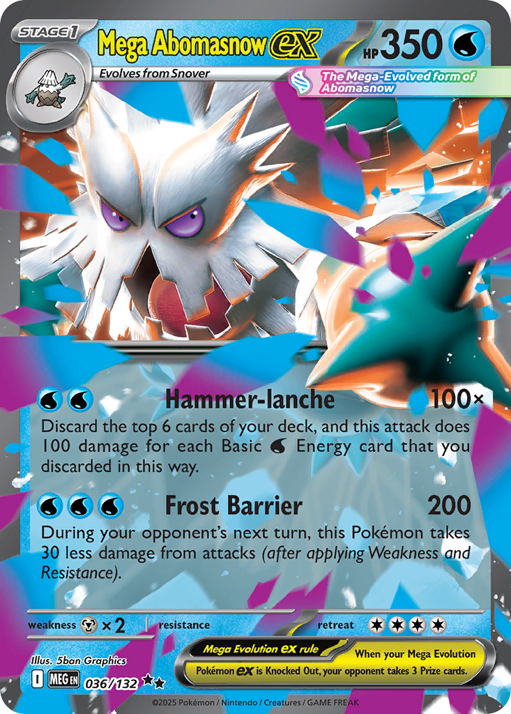 Mega Abomasnow ex 36 Double Rare card from Mega Evolution