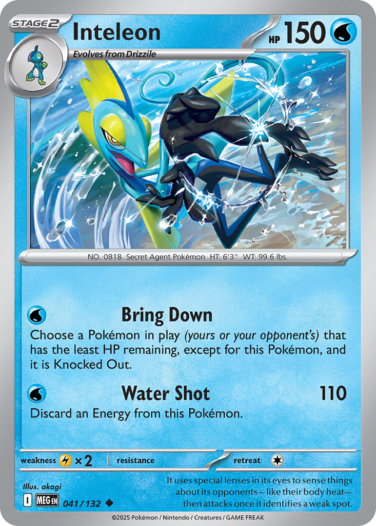 Inteleon 41 Uncommon card from Mega Evolution