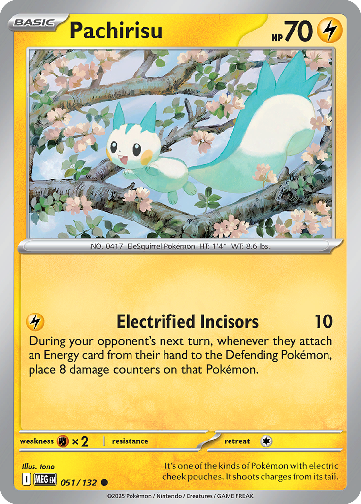 Pachirisu 51 Common card from Mega Evolution
