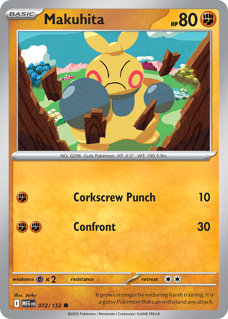 Makuhita 72/132 Common card from Mega Evolution