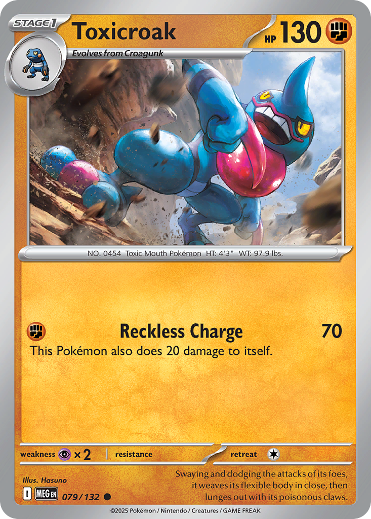 Toxicroak 79 Common card from Mega Evolution