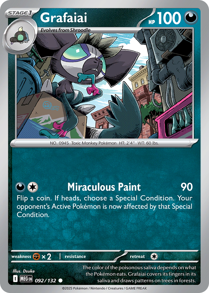 Grafaiai 92 Common card from Mega Evolution