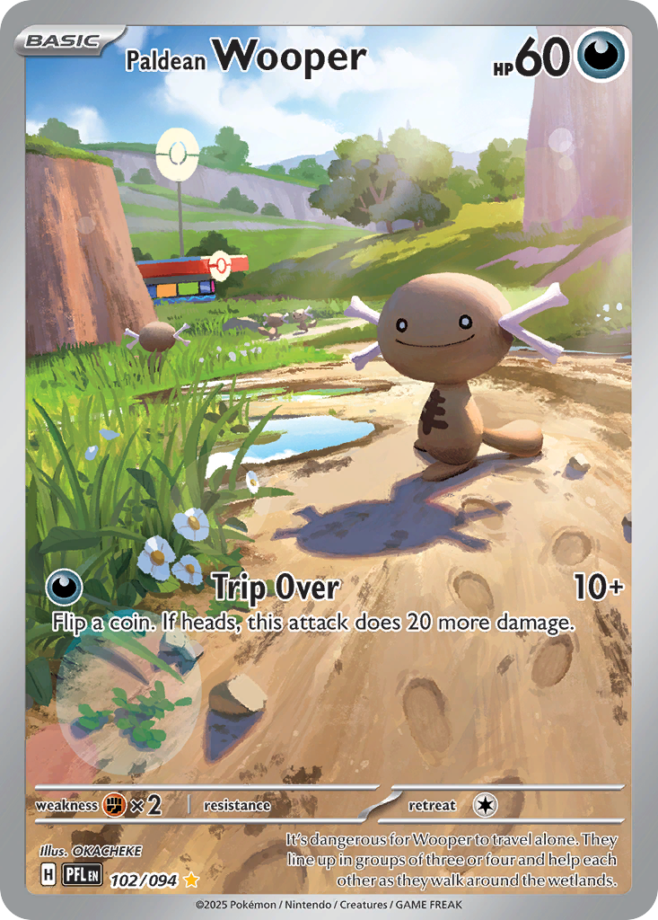 Paldean Wooper 102 Illustration Rare card from Phantasmal Flames