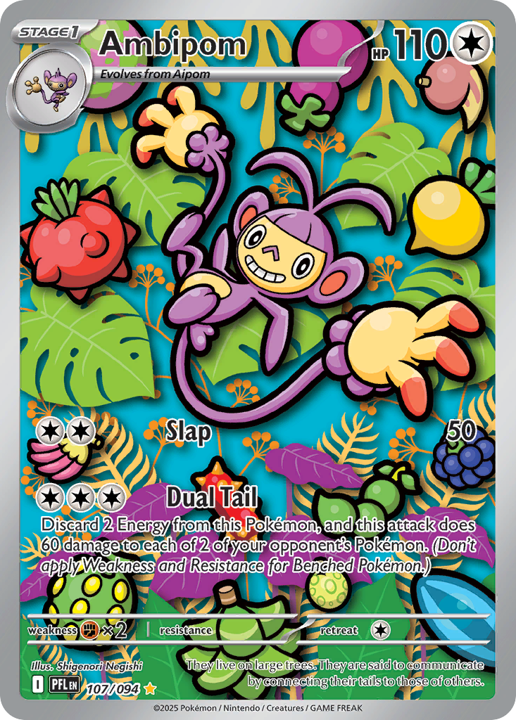 Ambipom 107/94 Illustration Rare card from Phantasmal Flames