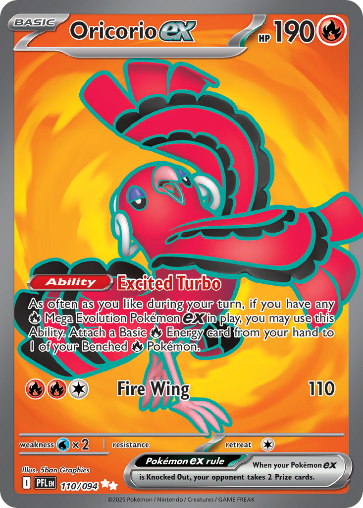 Oricorio ex 110 Ultra Rare card from Phantasmal Flames