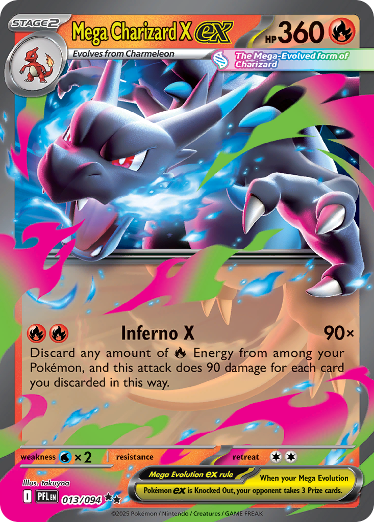 Mega Charizard X ex 13 Double Rare card from Phantasmal Flames