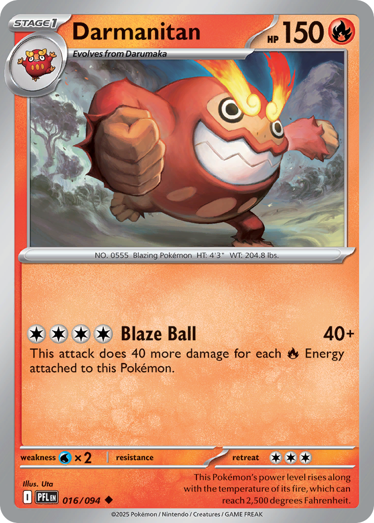 Darmanitan 16/94 Uncommon card from Phantasmal Flames