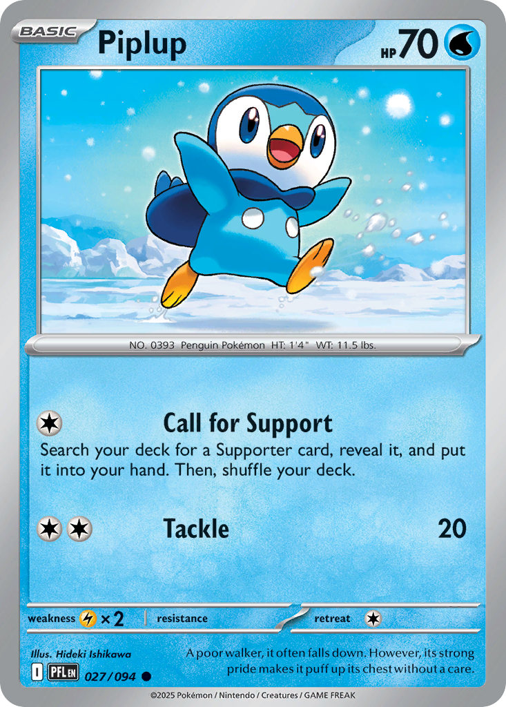 Piplup 27/94 Common card from Phantasmal Flames