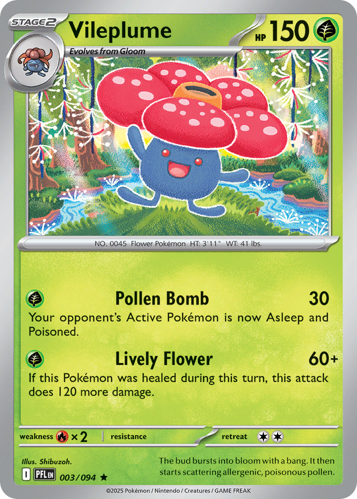 Vileplume 3 Rare card from Phantasmal Flames