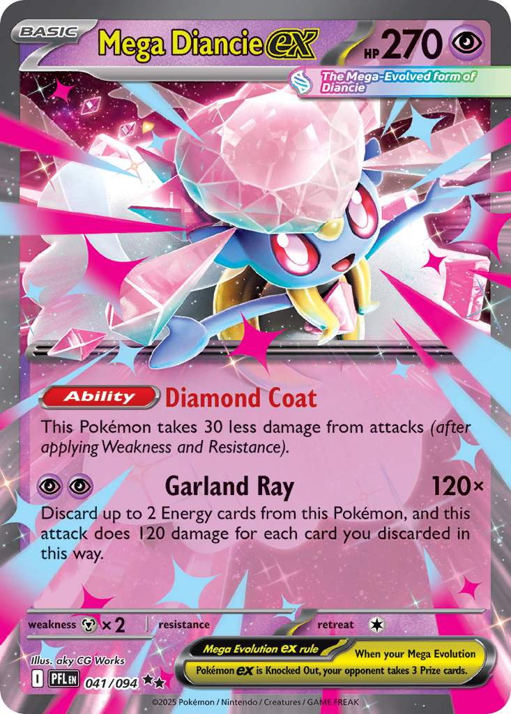 Mega Diancie ex 41/94 Double Rare card from Phantasmal Flames