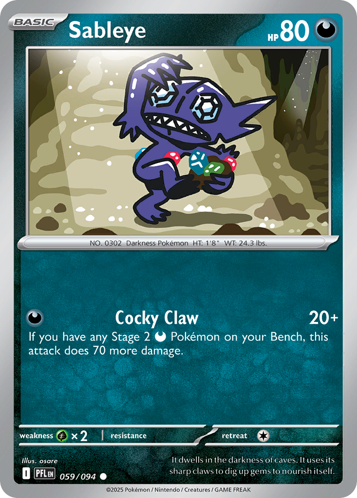 Sableye 59 Common card from Phantasmal Flames