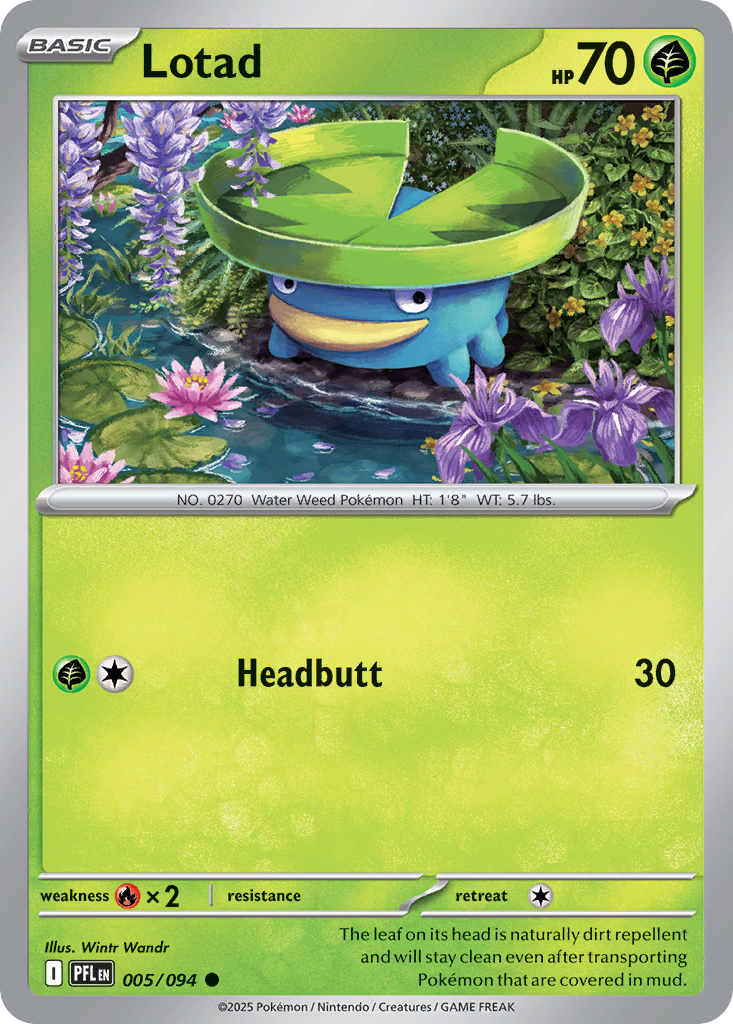 Lotad 5/94 Common card from Phantasmal Flames