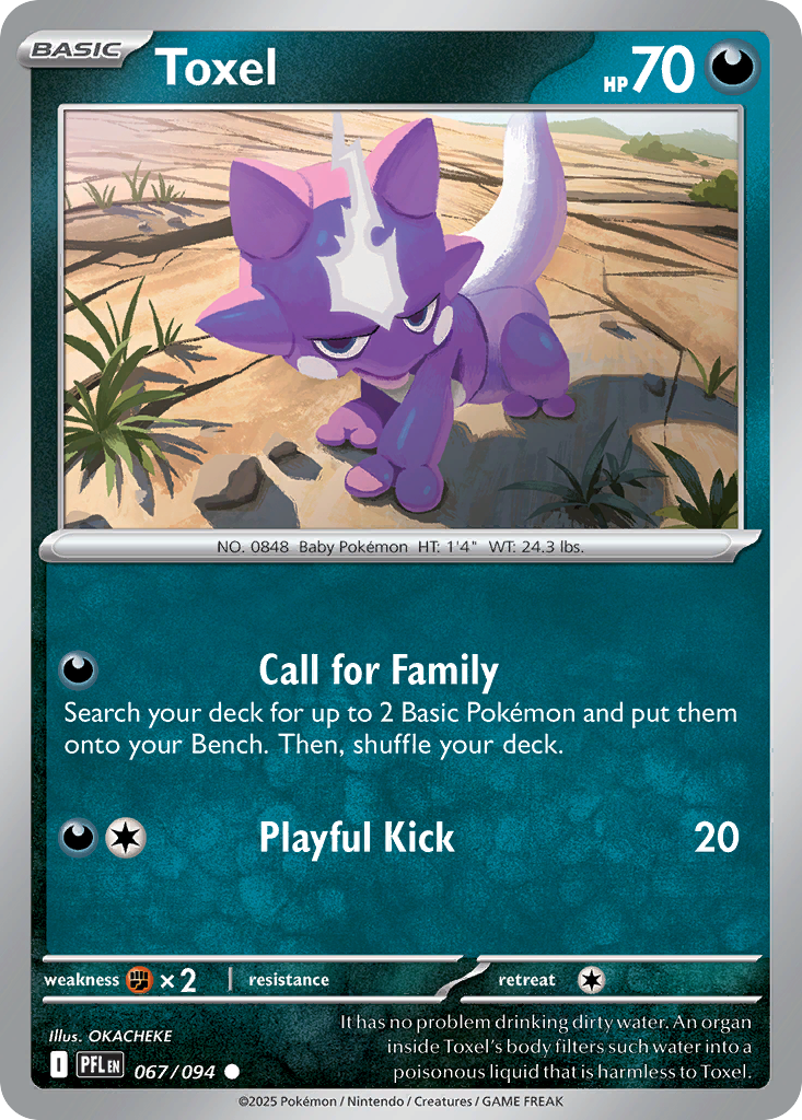 Toxel 67 Common card from Phantasmal Flames
