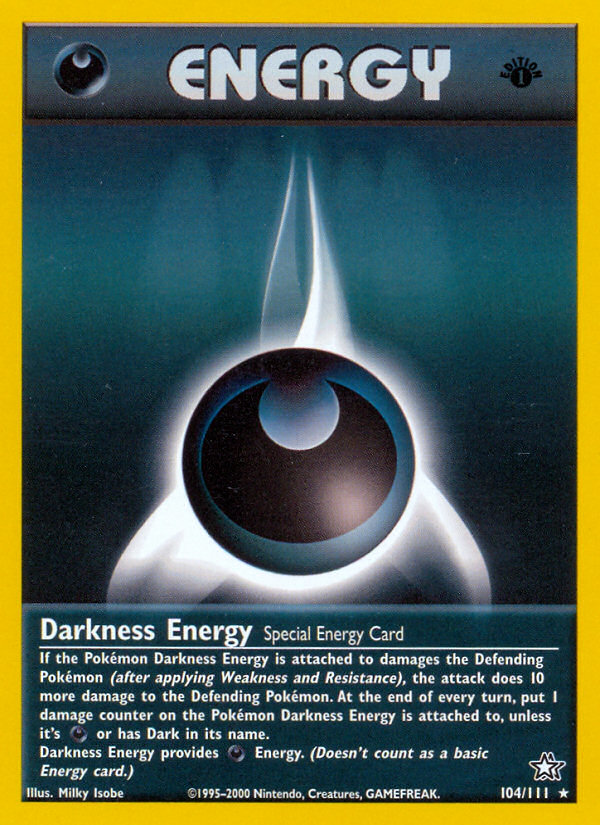 Darkness Energy 104 Rare card from Neo Genesis