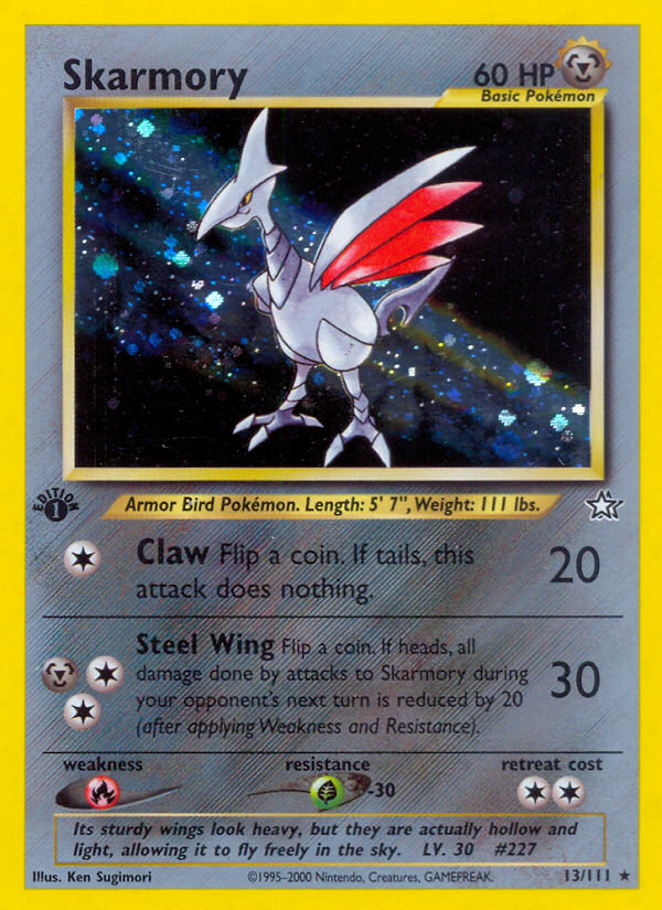 Skarmory 13 Rare Holo card from Neo Genesis