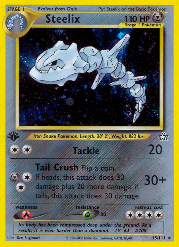 Steelix 15/111 Rare Holo card from Neo Genesis