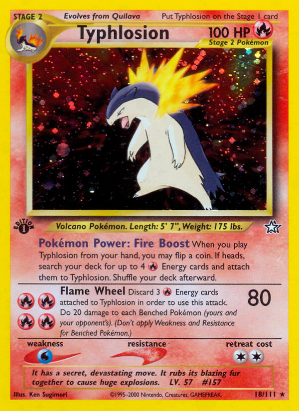 Typhlosion 18/111 Rare Holo card from Neo Genesis