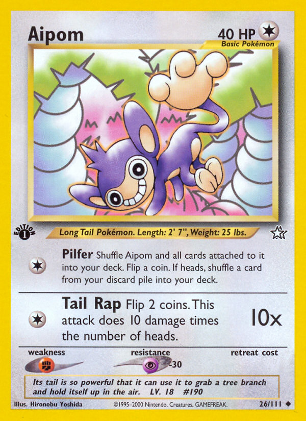 Aipom 26 Uncommon card from Neo Genesis