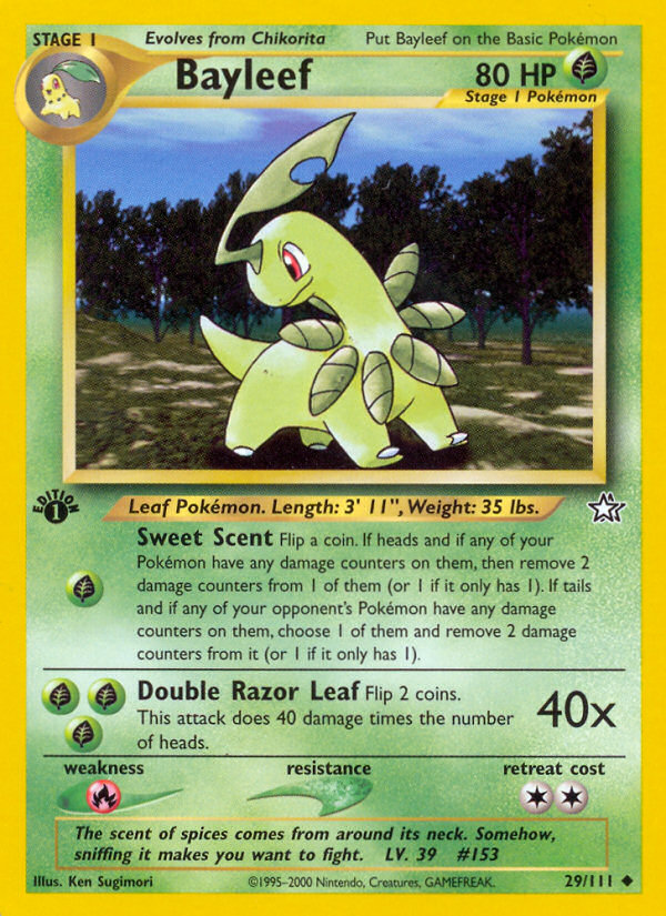 Bayleef 29 Uncommon card from Neo Genesis