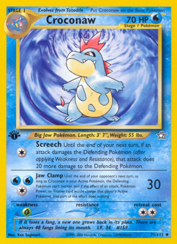 Croconaw 31 Uncommon card from Neo Genesis
