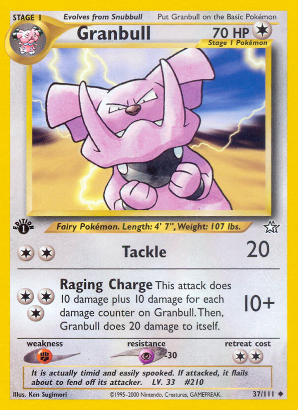 Granbull 37/111 Uncommon card from Neo Genesis