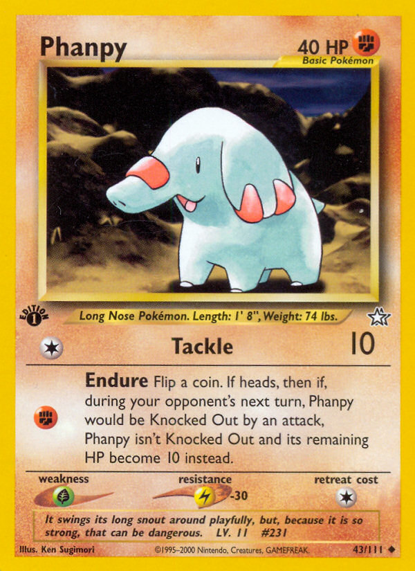Phanpy 43 Uncommon card from Neo Genesis