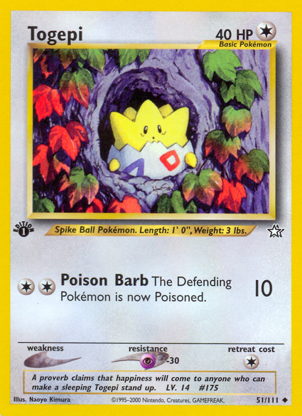 Togepi 51 Uncommon card from Neo Genesis